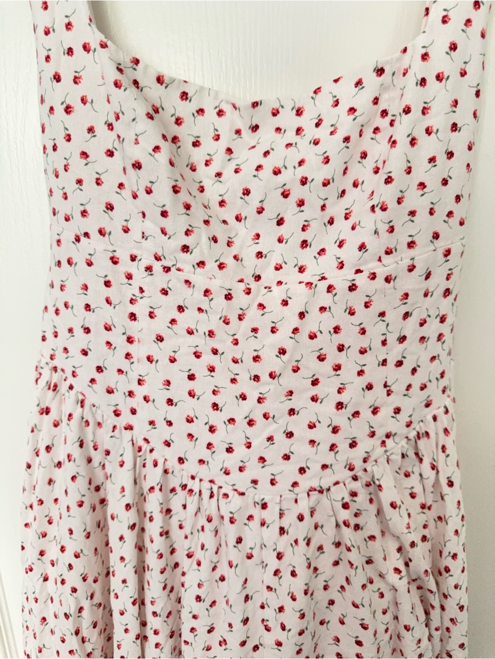 Caroline Constas White Midi Dress with Red Floral Print - Picture 2 of 5